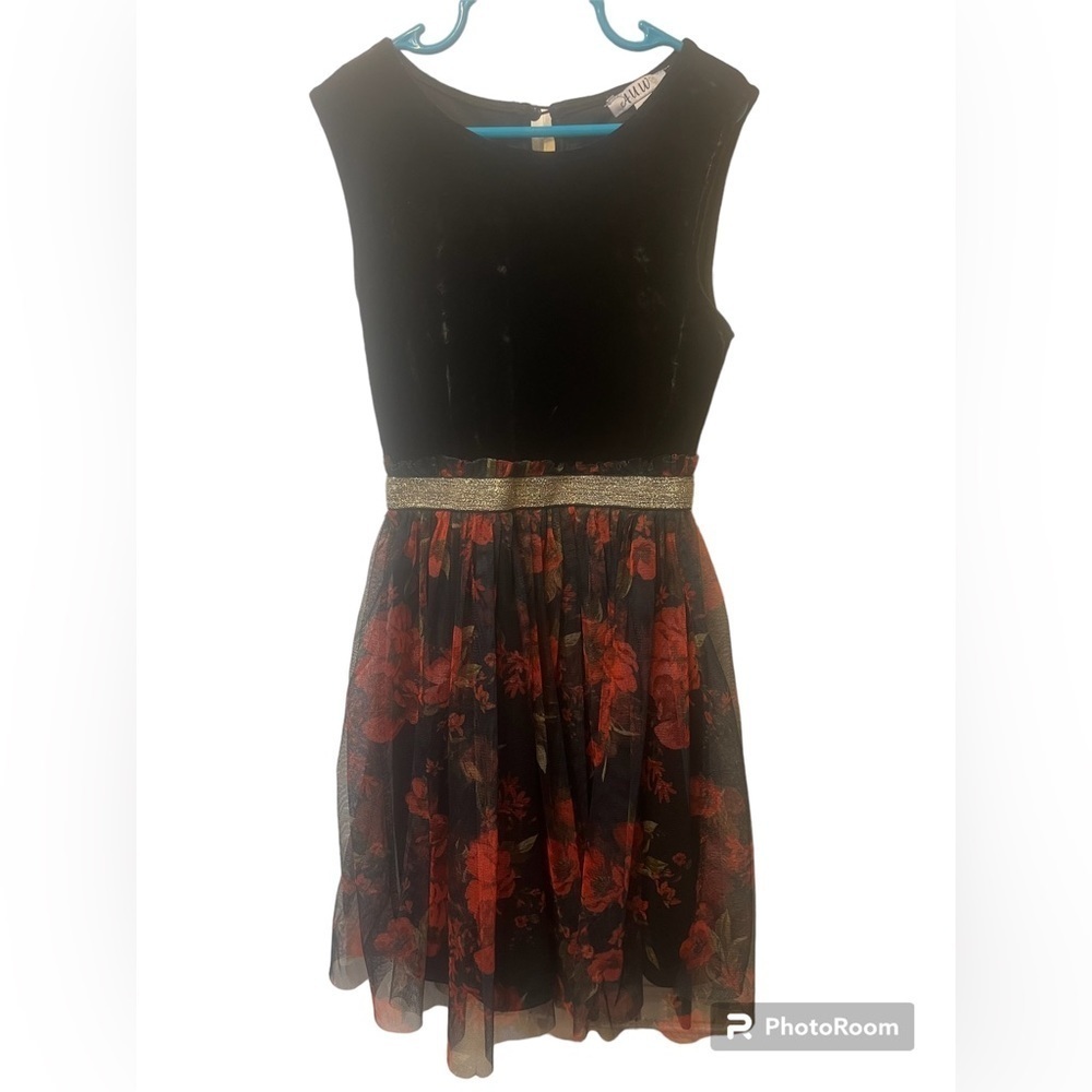 Girls Felt and Tulle Floral and Black Dress